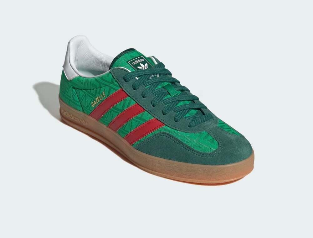 Adidas Gazelle Indoor Sneakers Green Red Size 11.5 US